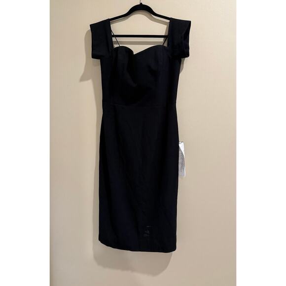 Dress The Population Bailey Off The Shoulder Sweetheart Gown Black Large L NWT - Picture 5 of 7